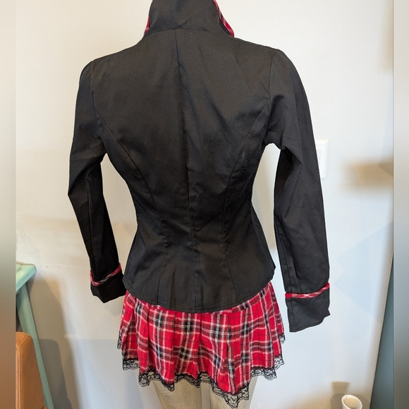 Coquette Seductive Schoolgirl Costume with Black Jacket Women's Sz S/M New - Picture 13 of 15